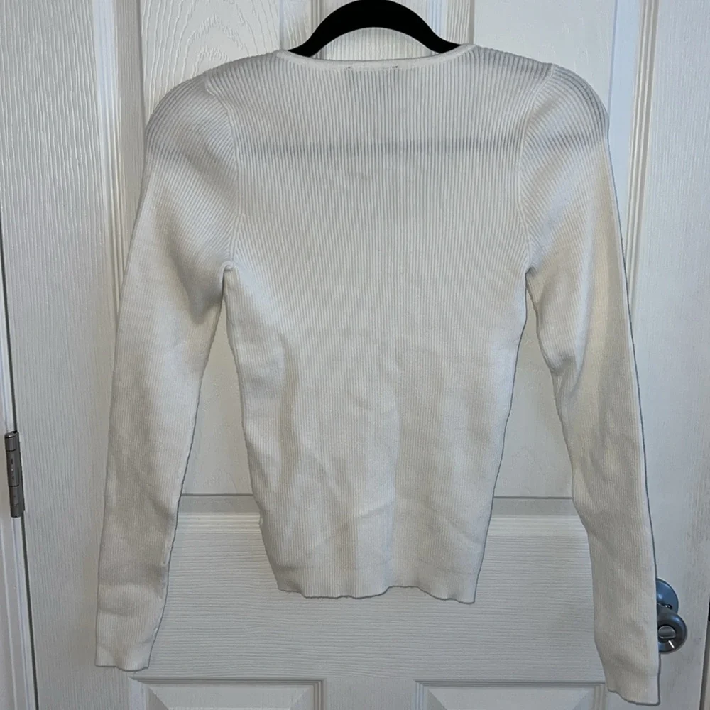 Express Ribbed Scoop Neck Sweater - Picture 3 of 5